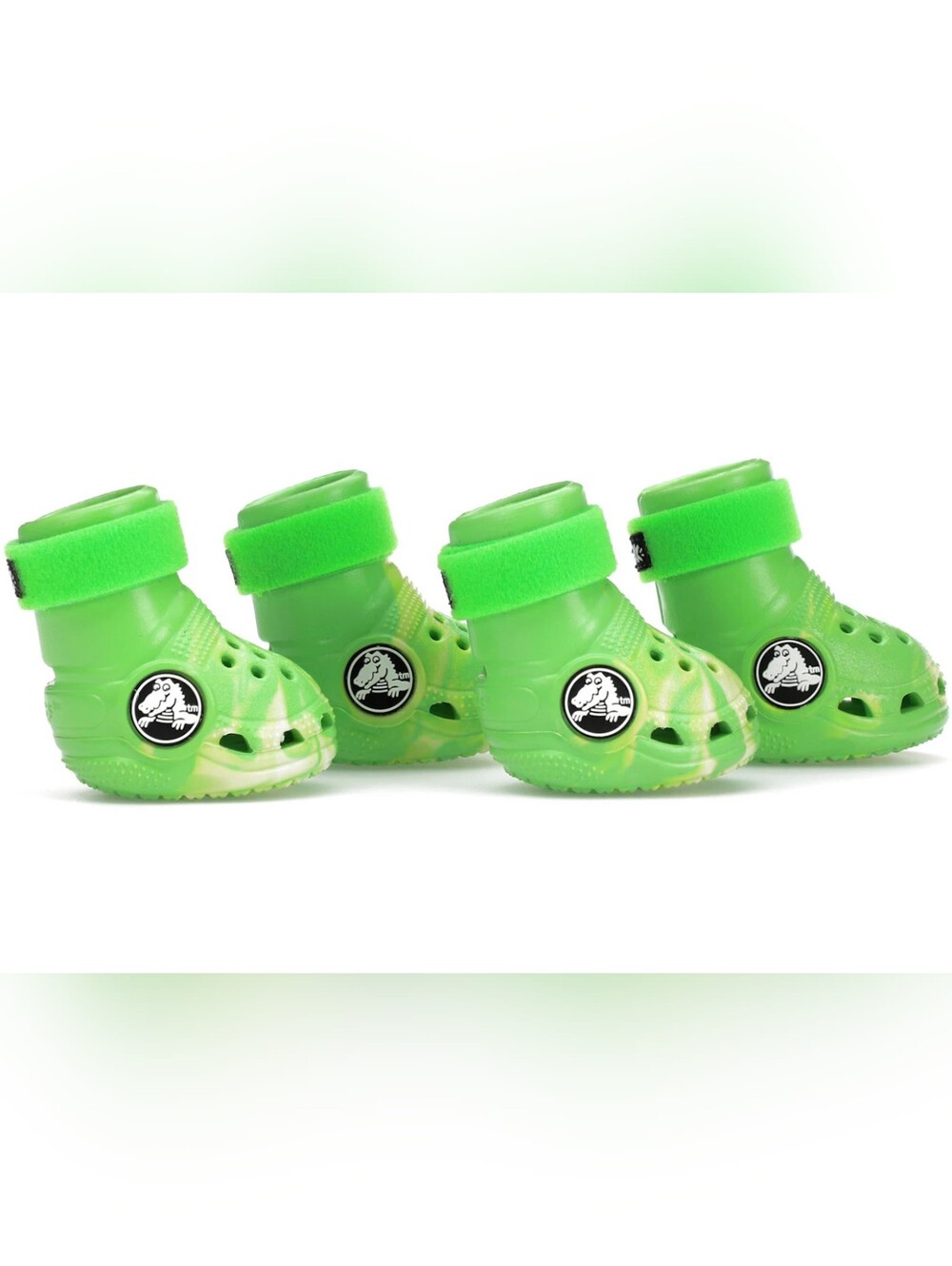 LE Green Slime Glow-in-the-dark Crocs Pet Dog Boots Medium NWOT